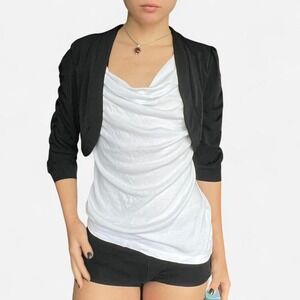 vintage 90s black cropped bolero